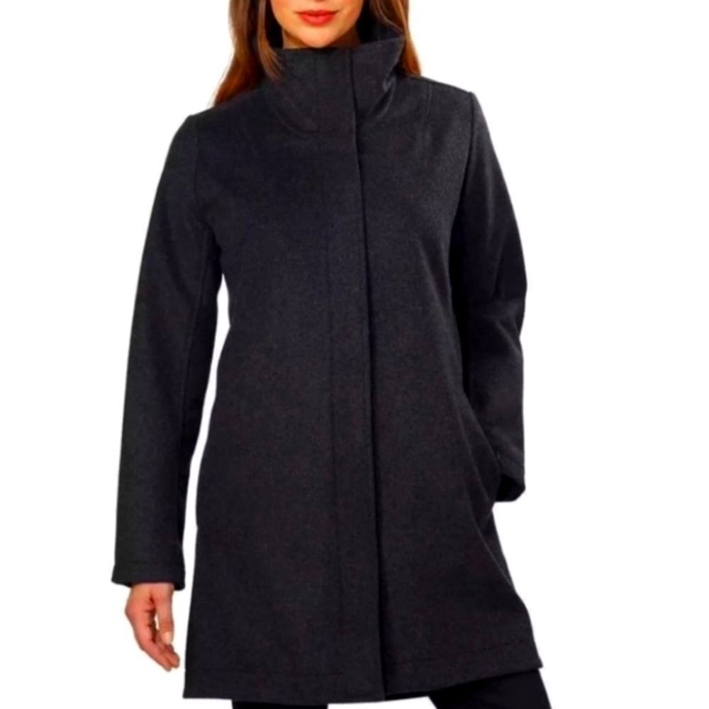 Pendleton Vintage Logan Wool Winter Mid Length Funnel Neck Coat Dark Gray XXL